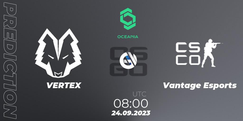 Prognoza VERTEX - Vantage Esports. 24.09.2023 at 08:00, Counter-Strike (CS2), CCT Oceania Series #2