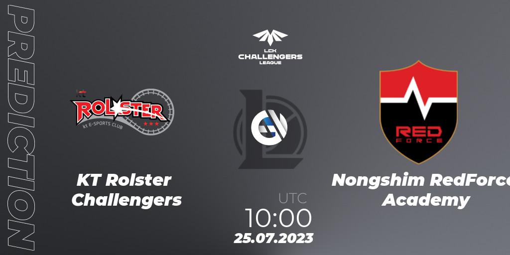 Prognoza KT Rolster Challengers - Nongshim RedForce Academy. 25.07.2023 at 11:20, LoL, LCK Challengers League 2023 Summer - Group Stage