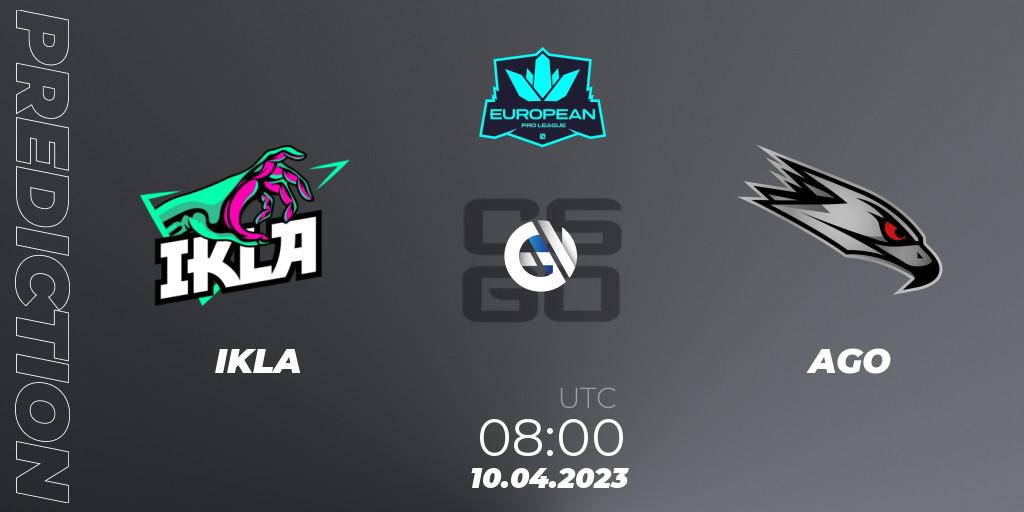 Prognoza IKLA - AGO. 10.04.2023 at 08:00, Counter-Strike (CS2), European Pro League Season 7