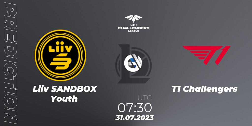 Prognoza Liiv SANDBOX Youth - T1 Challengers. 31.07.23, LoL, LCK Challengers League 2023 Summer - Group Stage