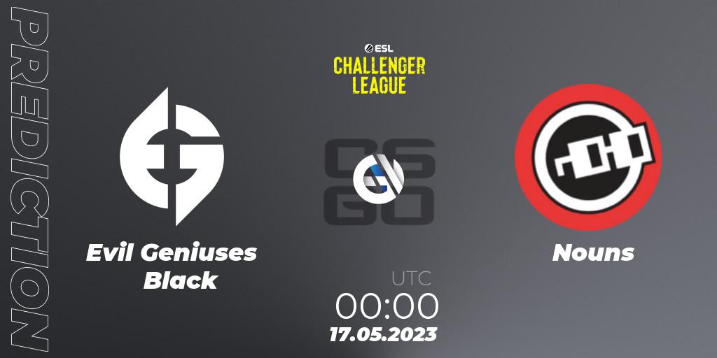 Prognoza Evil Geniuses Black - Nouns. 17.05.23, CS2 (CS:GO), ESL Challenger League Season 45: North America