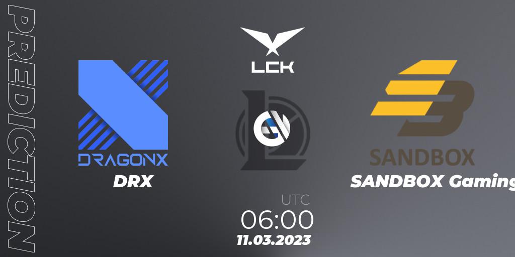 Prognoza DRX - SANDBOX Gaming. 11.03.23, LoL, LCK Spring 2023 - Group Stage