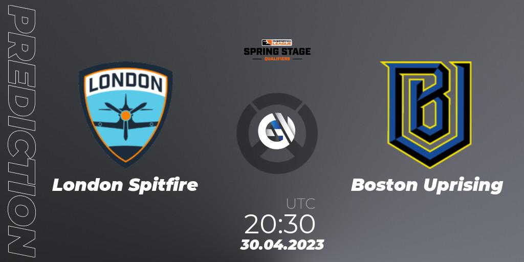 Prognoza London Spitfire - Boston Uprising. 30.04.2023 at 20:30, Overwatch, OWL Stage Qualifiers Spring 2023 West