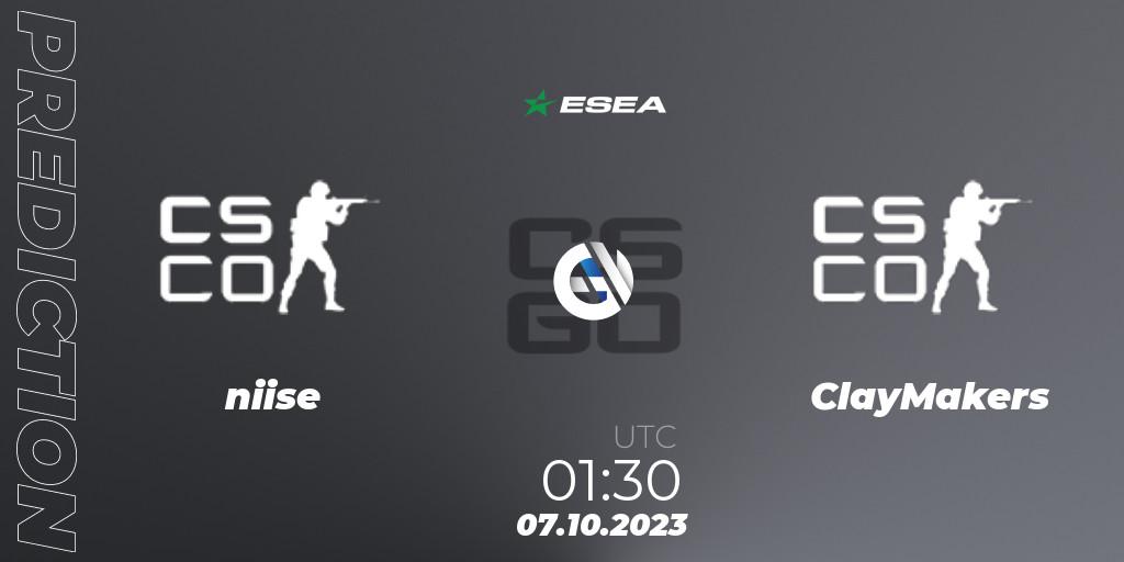 Prognoza niise - ClayMakers. 07.10.2023 at 00:35, Counter-Strike (CS2), ESEA Advanced Season 46 North America