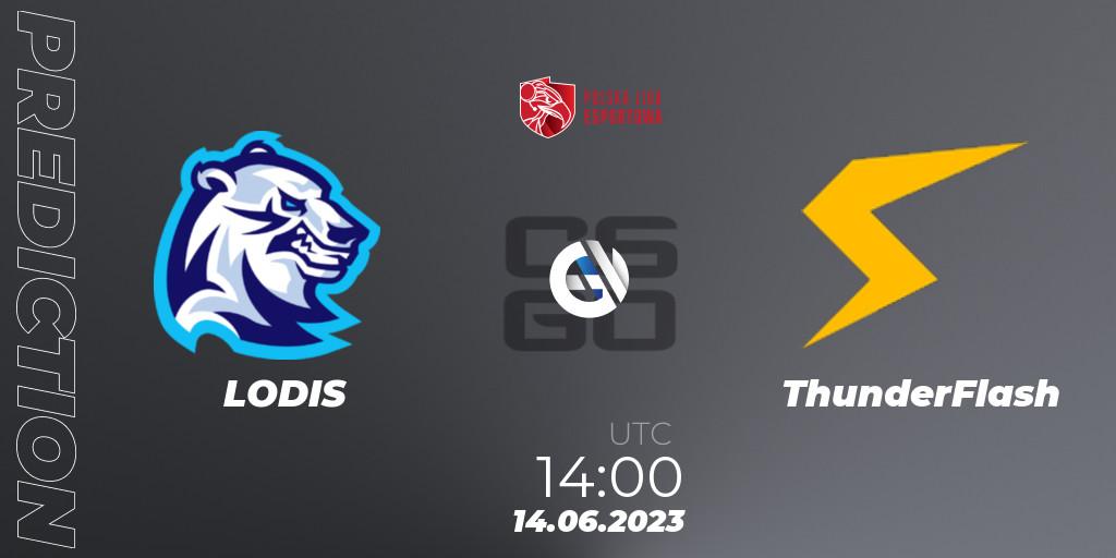 Prognoza LODIS - ThunderFlash. 14.06.23, CS2 (CS:GO), Polish Esports League 2023 Split 2