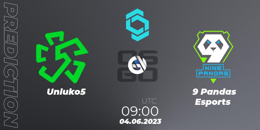 Prognoza Unluko5 - 9 Pandas Esports. 04.06.2023 at 09:00, Counter-Strike (CS2), CCT North Europe Series 5