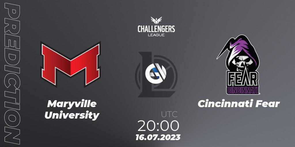 Prognoza Maryville University - Cincinnati Fear. 16.07.2023 at 20:00, LoL, North American Challengers League 2023 Summer - Group Stage