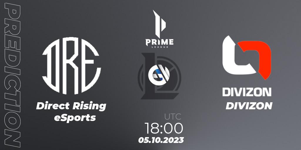 Prognoza Direct Rising eSports - DIVIZON. 05.10.2023 at 18:00, LoL, Prime League Pokal 2023