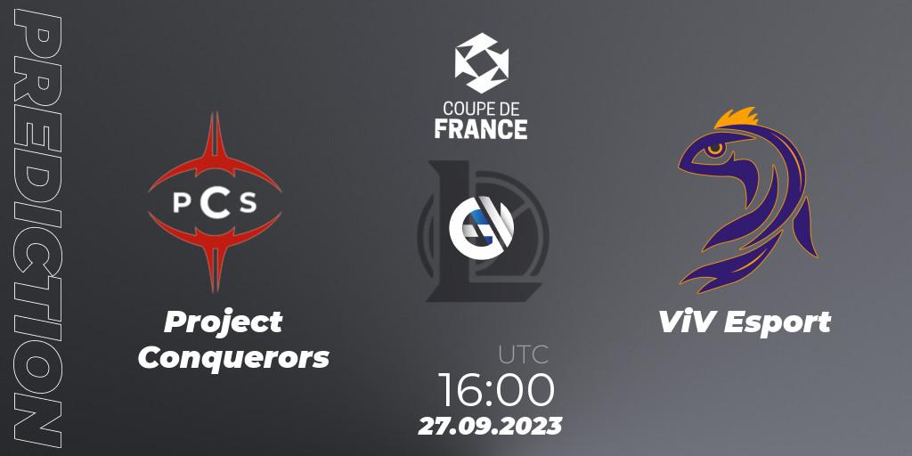 Prognoza Project Conquerors - ViV Esport. 27.09.2023 at 16:00, LoL, Coupe de France 2023