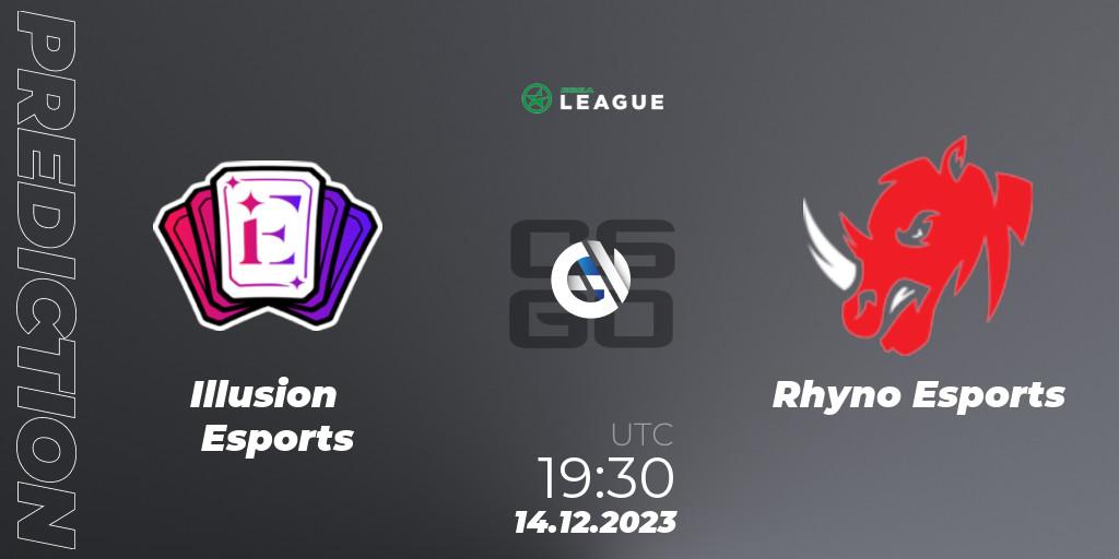 Prognoza Illusion Esports - Rhyno Esports. 14.12.2023 at 19:30, Counter-Strike (CS2), ESEA Season 47: Main Division - Europe