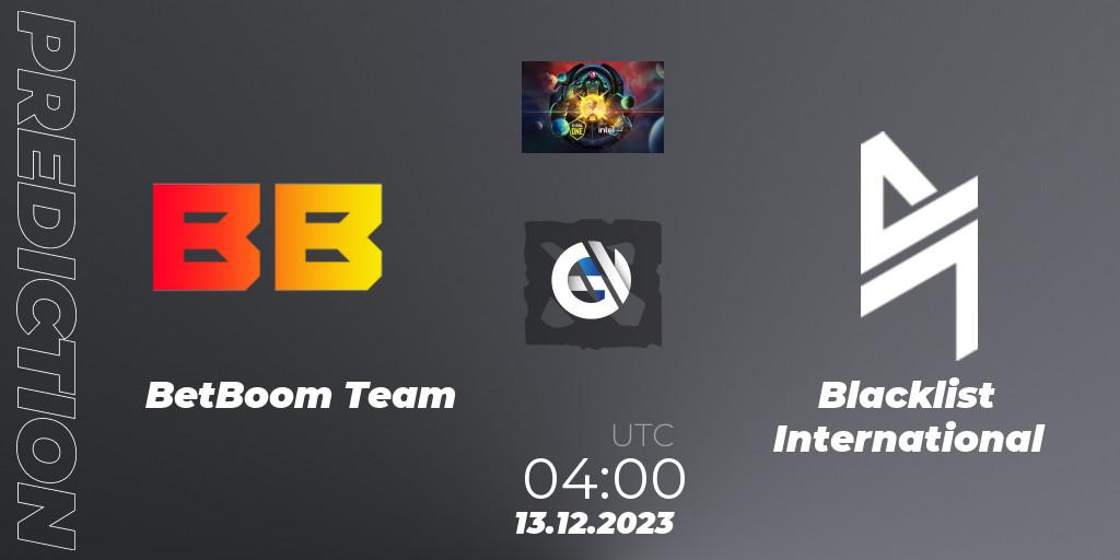 Prognoza BetBoom Team - Blacklist International. 13.12.23, Dota 2, ESL One - Kuala Lumpur 2023