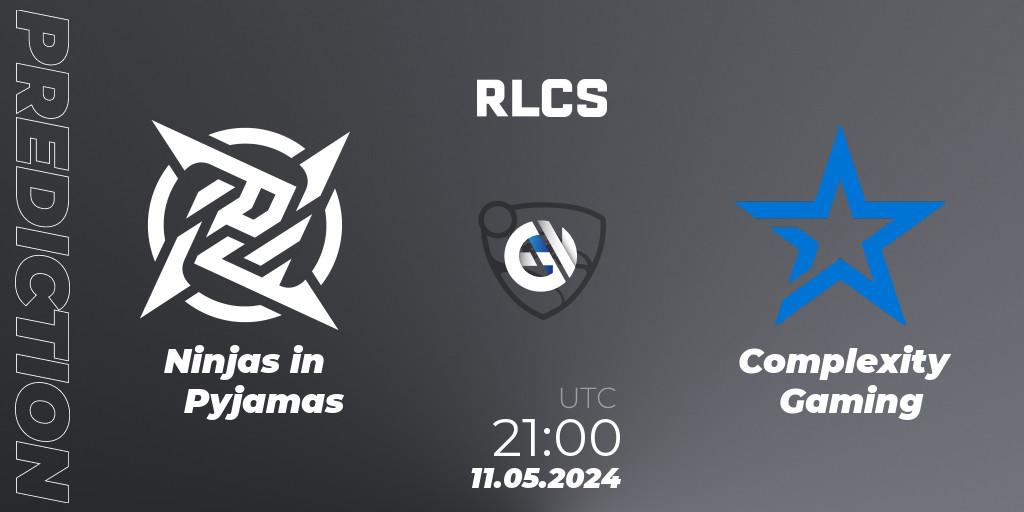 Prognoza Ninjas in Pyjamas - Complexity Gaming. 11.05.2024 at 21:00, Rocket League, RLCS 2024 - Major 2: SAM Open Qualifier 5