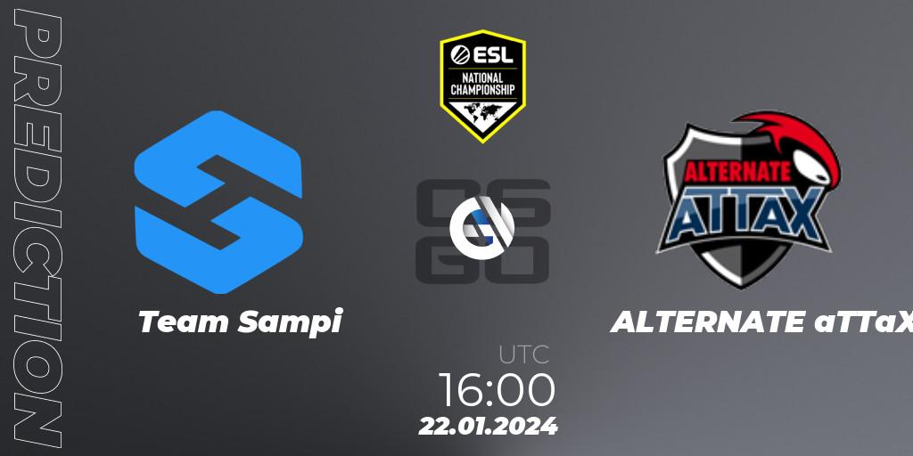 Prognoza Team Sampi - ALTERNATE aTTaX. 22.01.2024 at 16:00, Counter-Strike (CS2), ESL Pro League Season 19 NC Europe Qualifier