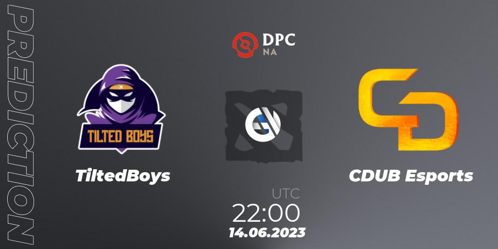 Prognoza TiltedBoys - CDUB Esports. 14.06.23, Dota 2, DPC 2023 Tour 3: NA Division II (Lower)