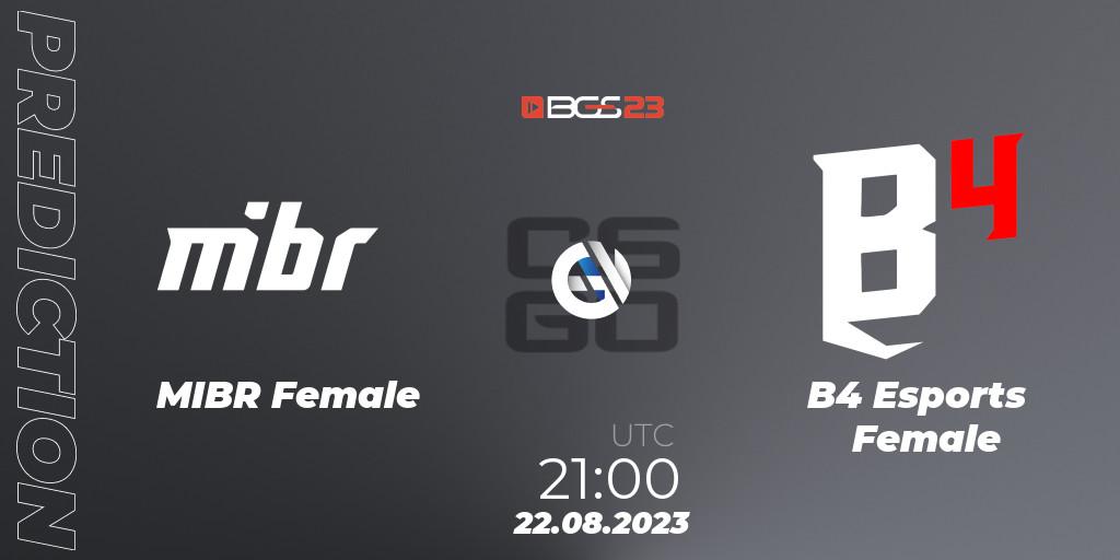 Prognoza MIBR Female - B4 Esports Female. 22.08.23, CS2 (CS:GO), BGS Esports 2023 Female: Online Stage