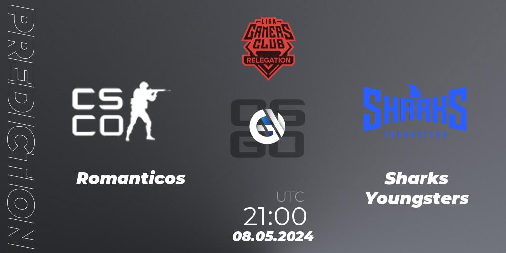 Prognoza Romanticos - Sharks Youngsters. 08.05.2024 at 21:00, Counter-Strike (CS2), Gamers Club Liga Série A Relegation: May 2024
