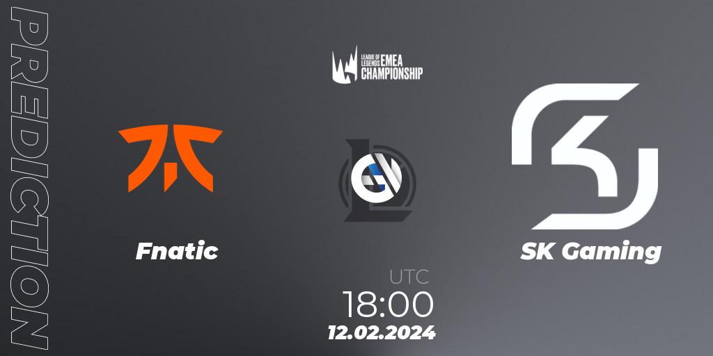 Prognoza Fnatic - SK Gaming. 12.02.2024 at 18:00, LoL, LEC Winter 2024 - Playoffs