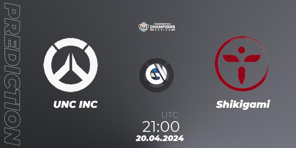 Prognoza UNC INC - Shikigami. 20.04.2024 at 21:00, Overwatch, Overwatch Champions Series 2024 - North America Stage 2 Group Stage