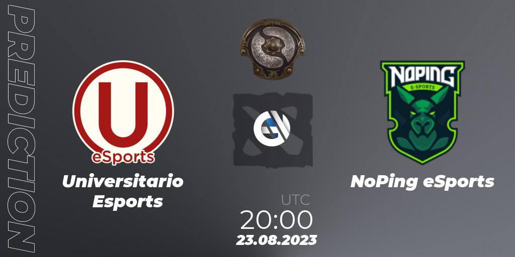 Prognoza Universitario Esports - NoPing eSports. 23.08.2023 at 20:53, Dota 2, The International 2023 - South America Qualifier