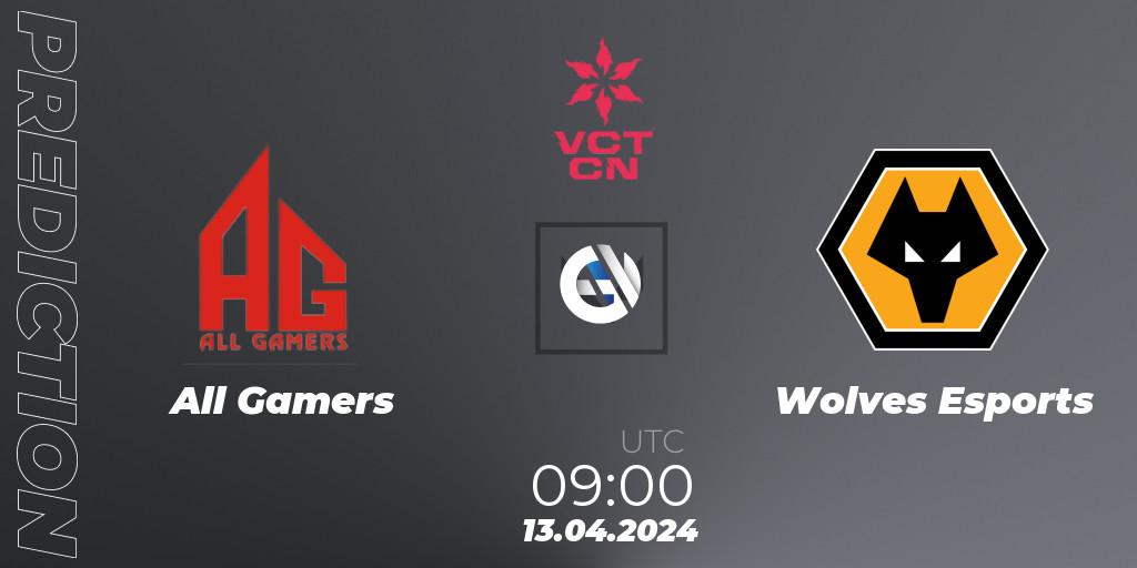 Prognoza All Gamers - Wolves Esports. 13.04.24, VALORANT, VALORANT Champions Tour China 2024: Stage 1 - Group Stage