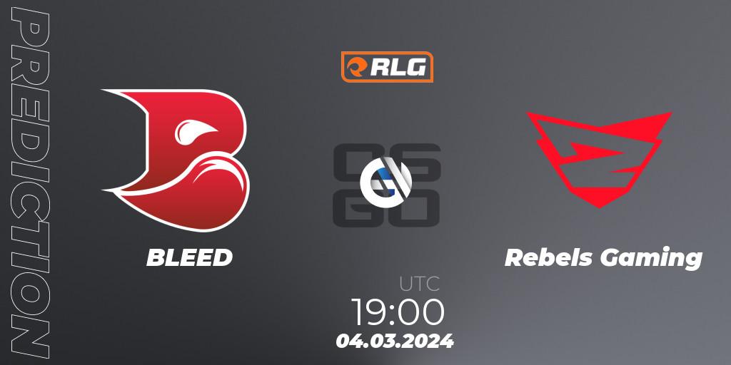 Prognoza BLEED - Rebels Gaming. 04.03.2024 at 19:00, Counter-Strike (CS2), RES European Series #1