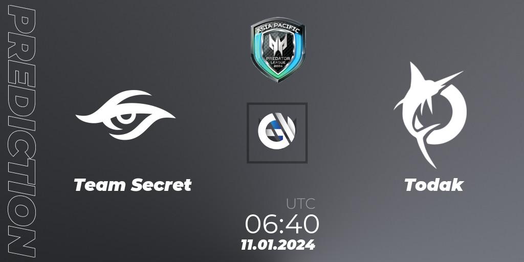 Prognoza Team Secret - Todak. 11.01.24, VALORANT, Asia Pacific Predator League 2024