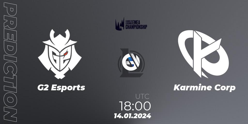 Prognoza G2 Esports - Karmine Corp. 14.01.2024 at 18:40, LoL, LEC Winter 2024 - Regular Season