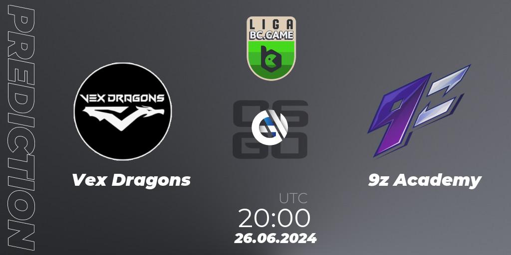 Prognoza Vex Dragons - 9z Academy. 26.06.2024 at 20:00, Counter-Strike (CS2), Dust2 Brasil Liga Season 3: Division 2