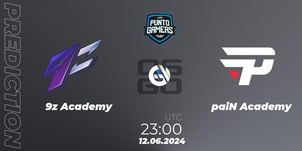 Prognoza 9z Academy - paiN Academy. 12.06.2024 at 23:00, Counter-Strike (CS2), Punto Gamers Cup 2024