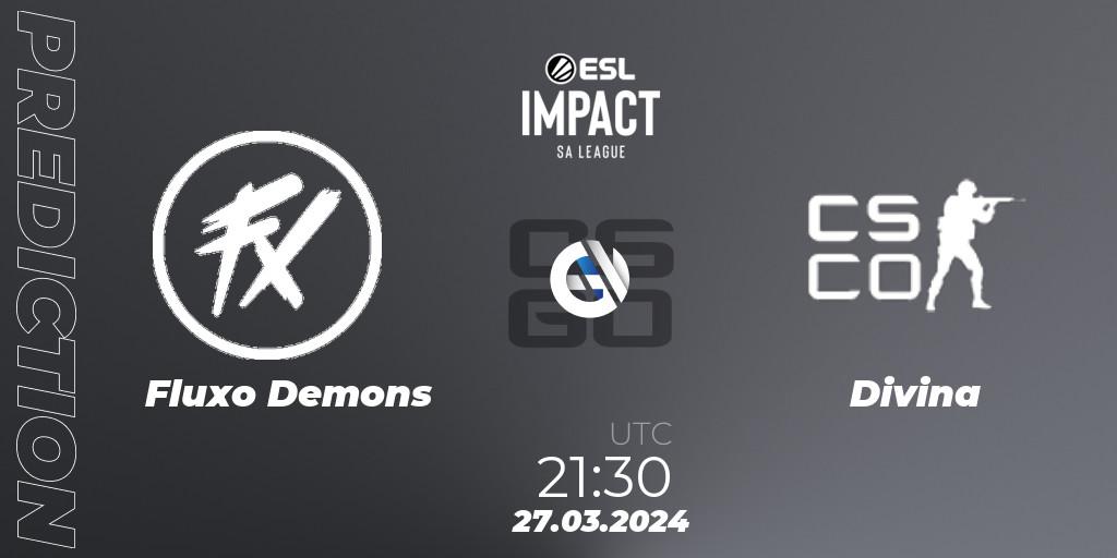 Prognoza Fluxo Demons - Divina. 27.03.2024 at 21:30, Counter-Strike (CS2), ESL Impact League Season 5: South America