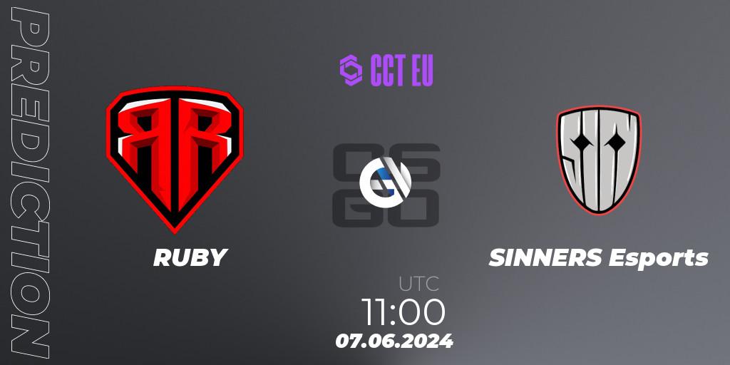 Prognoza RUBY - SINNERS Esports. 07.06.2024 at 11:00, Counter-Strike (CS2), CCT Season 2 Europe Series 5