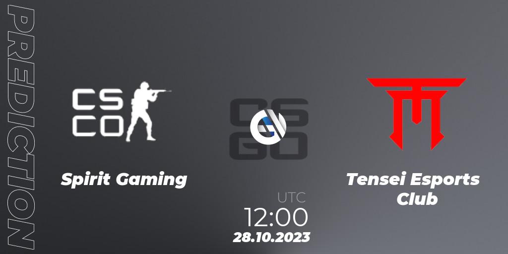 Prognoza Spirit Gaming - Tensei Esports Club. 28.10.2023 at 12:00, Counter-Strike (CS2), TippmixPro Masters Fall 2023