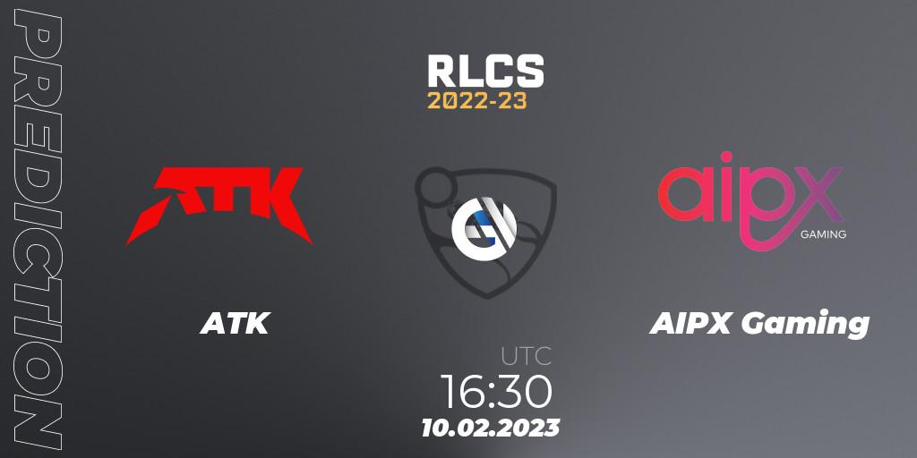 Prognoza ATK - AIPX Gaming. 10.02.2023 at 16:30, Rocket League, RLCS 2022-23 - Winter: Sub-Saharan Africa Regional 2 - Winter Cup