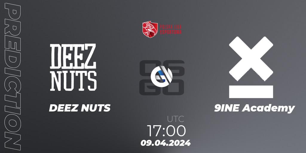 Prognoza DEEZ NUTS - 9INE Academy. 09.04.24, CS2 (CS:GO), Polska Liga Esportowa 2024: Split #1