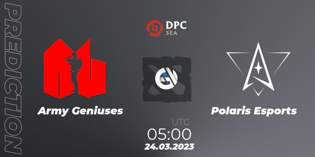 Prognoza Army Geniuses - Polaris Esports. 24.03.23, Dota 2, DPC 2023 Tour 2: SEA Division I (Upper)