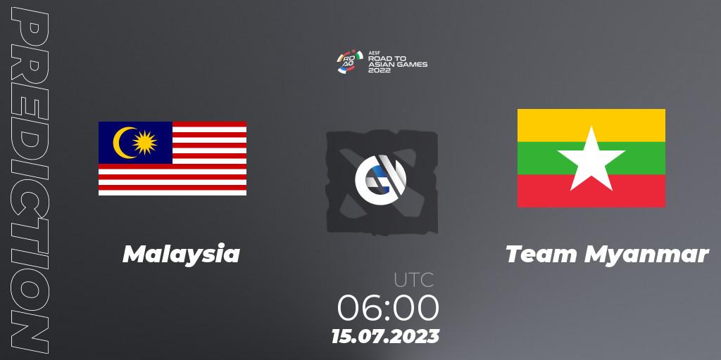 Prognoza Malaysia - Team Myanmar. 15.07.2023 at 06:00, Dota 2, 2022 AESF Road to Asian Games - Southeast Asia