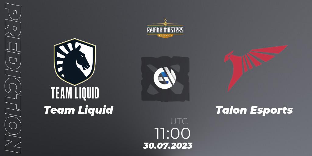 Prognoza Team Liquid - Talon Esports. 30.07.23, Dota 2, Riyadh Masters 2023