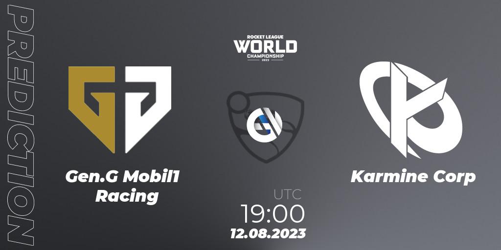 Prognoza Gen.G Mobil1 Racing - Karmine Corp. 12.08.2023 at 19:30, Rocket League, Rocket League Championship Series 2022-23 - World Championship Playoffs