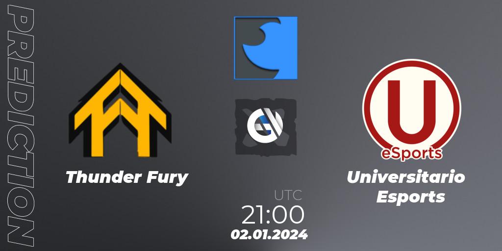Prognoza Thunder Fury - Universitario Esports. 02.01.2024 at 21:00, Dota 2, FastInvitational DotaPRO Season 2