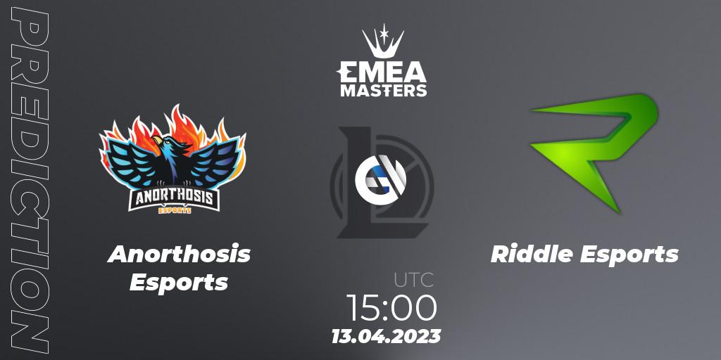 Prognoza Anorthosis Esports - Riddle Esports. 13.04.2023 at 15:00, LoL, EMEA Masters Spring 2023 - Group Stage