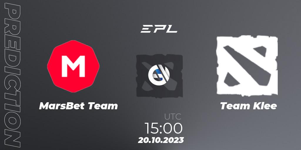 Prognoza MarsBet Team - Team Klee. 20.10.2023 at 15:00, Dota 2, European Pro League Season 13