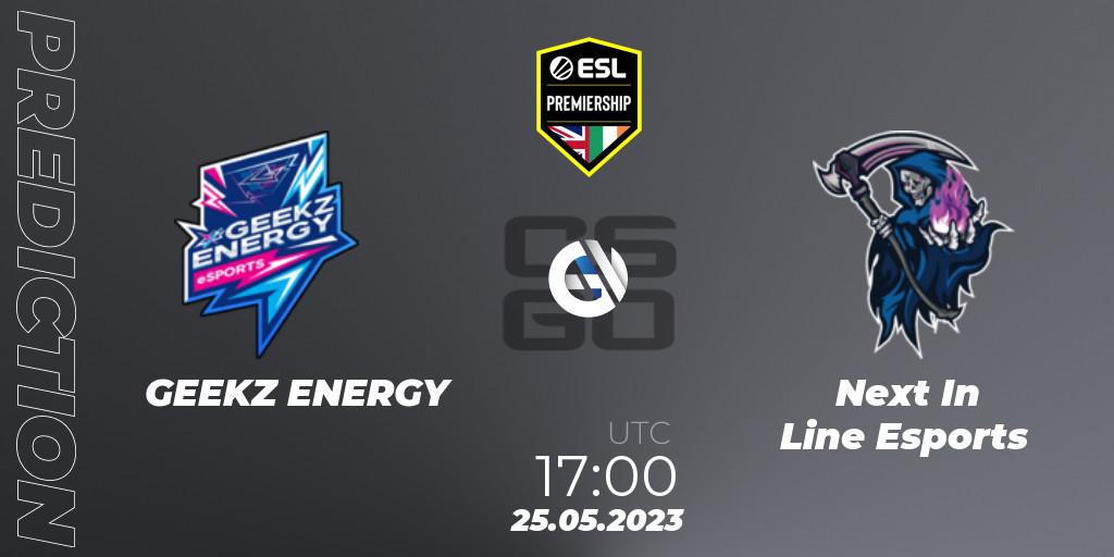 Prognoza GEEKZ ENERGY - Next In Line Esports. 25.05.2023 at 17:00, Counter-Strike (CS2), ESL Premiership Spring 2023