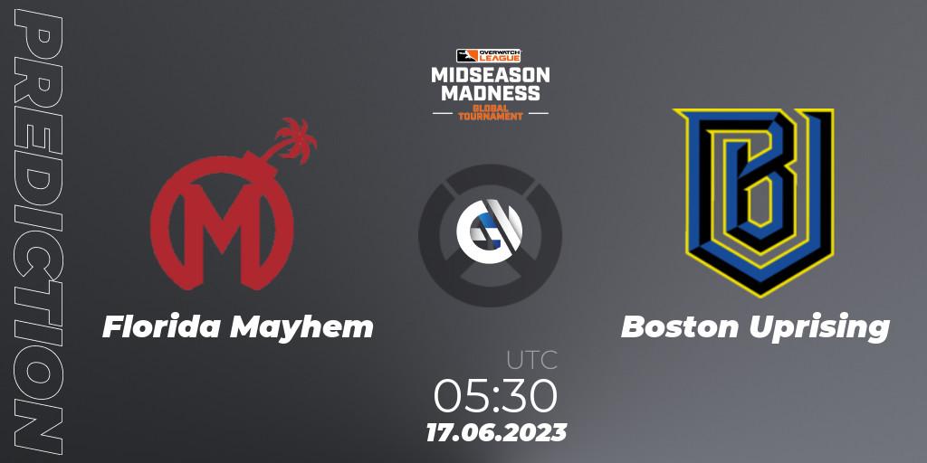 Prognoza Florida Mayhem - Boston Uprising. 17.06.23, Overwatch, Overwatch League 2023 - Midseason Madness