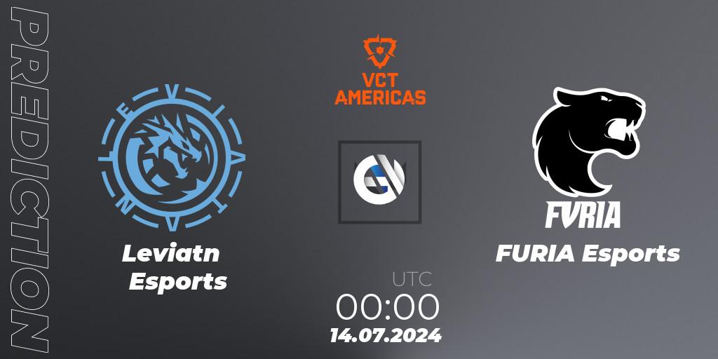 Prognoza Leviatán Esports - FURIA Esports. 14.07.2024 at 00:00, VALORANT, VALORANT Champions Tour 2024: Americas League - Stage 2 - Group Stage