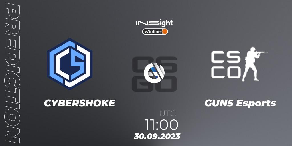 Prognoza CYBERSHOKE - GUN5 Esports. 30.09.2023 at 11:00, Counter-Strike (CS2), Winline Insight Season 4