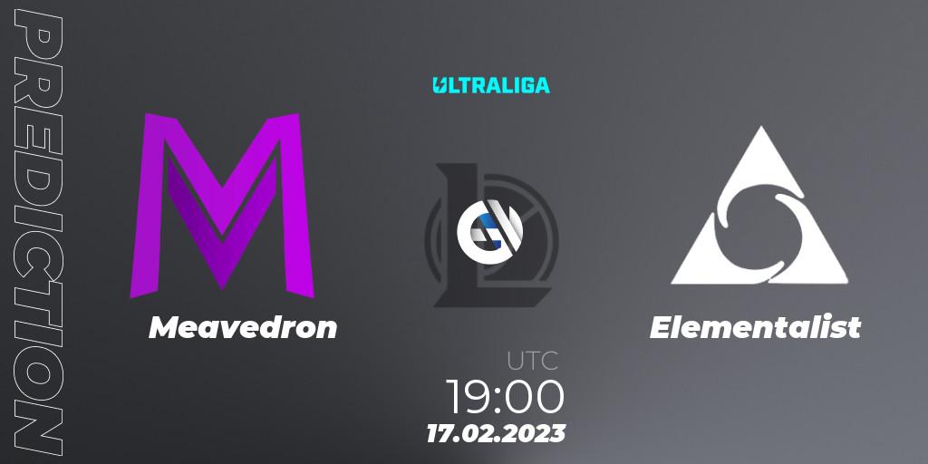 Prognoza Meavedron - Elementalist. 17.02.2023 at 19:00, LoL, Ultraliga 2nd Division Season 6