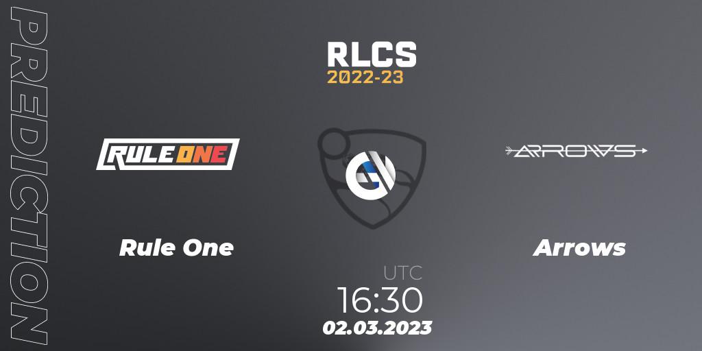 Prognoza Rule One - Arrows. 02.03.2023 at 16:30, Rocket League, RLCS 2022-23 - Winter: Middle East and North Africa Regional 3 - Winter Invitational
