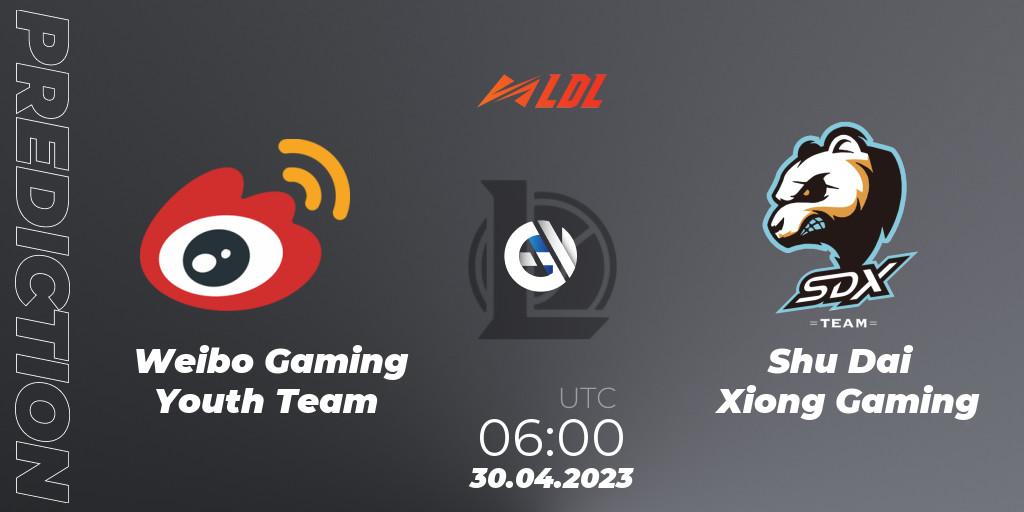 Prognoza Weibo Gaming Youth Team - Shu Dai Xiong Gaming. 30.04.23, LoL, LDL 2023 - Regular Season - Stage 2