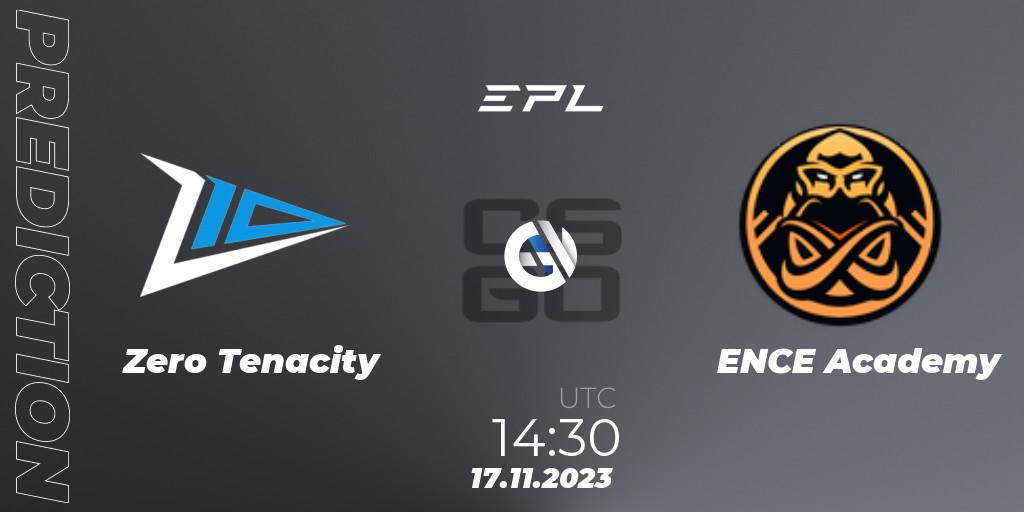 Prognoza Zero Tenacity - ENCE Academy. 17.11.2023 at 14:30, Counter-Strike (CS2), European Pro League Season 12: Division 2