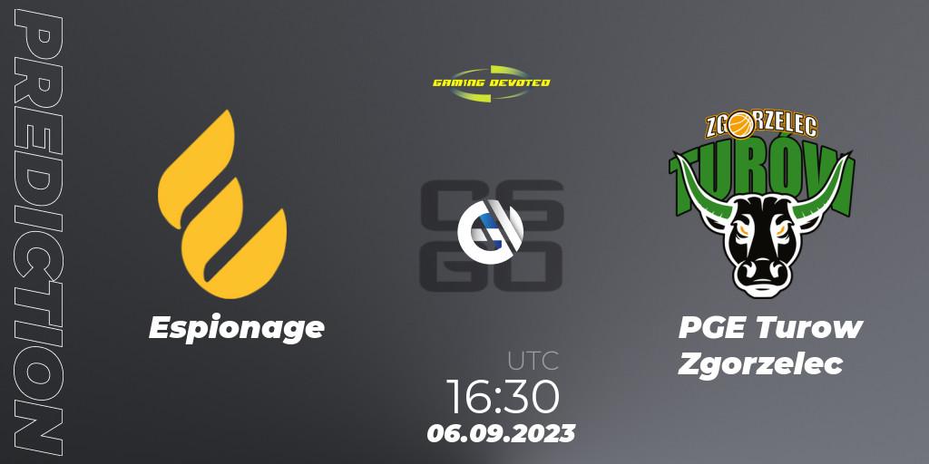 Prognoza Espionage - PGE Turow Zgorzelec. 06.09.2023 at 16:30, Counter-Strike (CS2), Gaming Devoted Become The Best